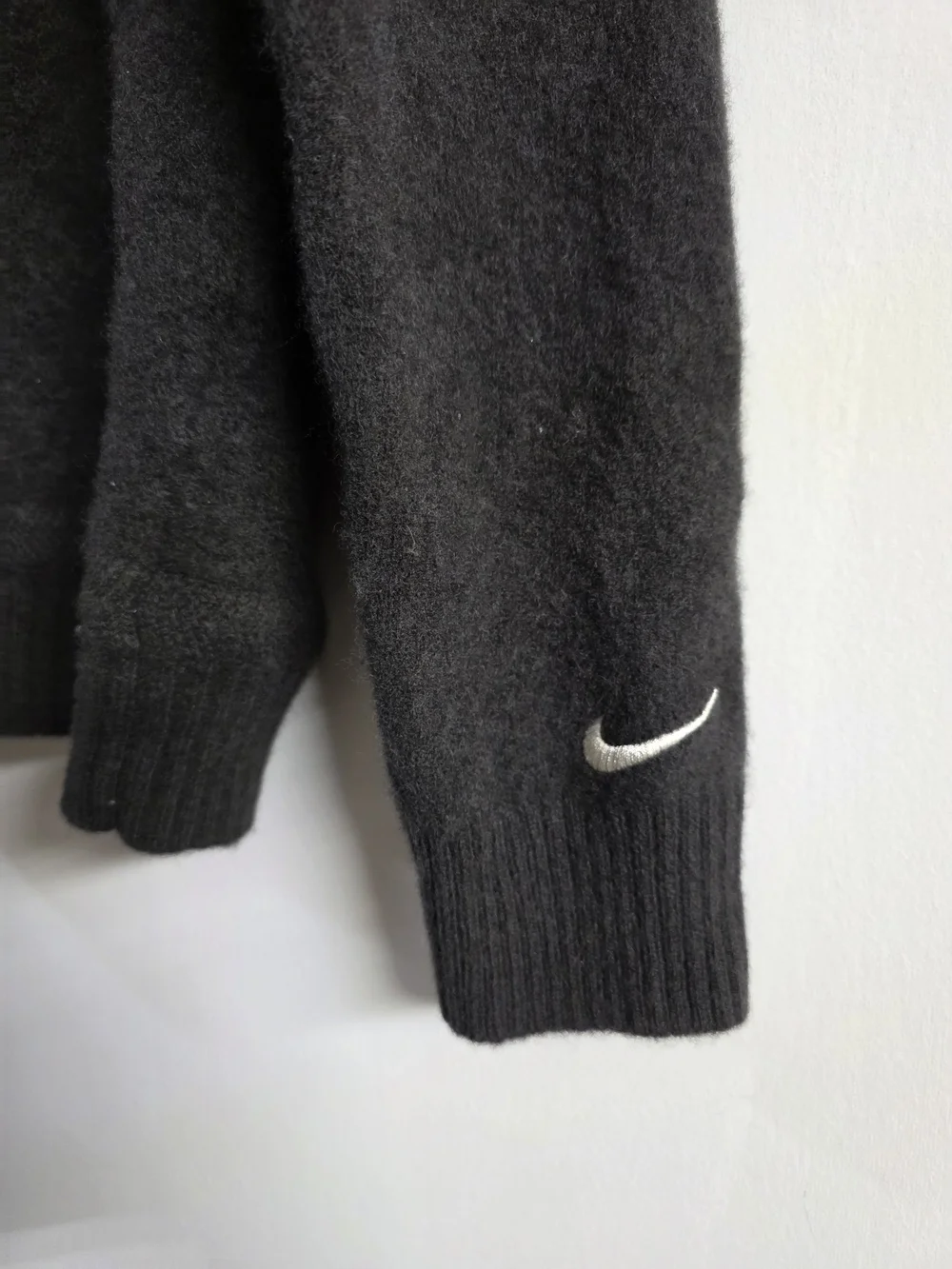 Vintage 90s Nike Golf Sweater Womens XL 100% Lambswool Black Hong Kong Swoosh
